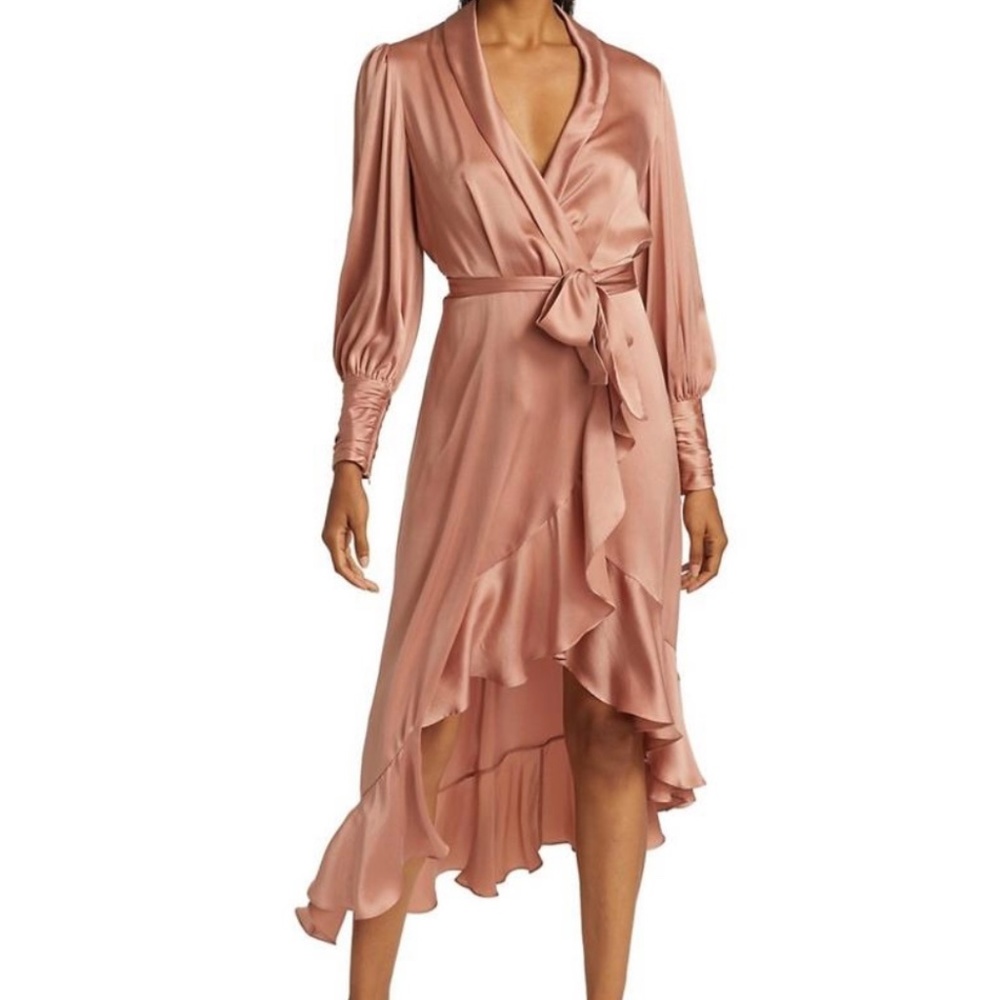 Zimmermann Silk Wrap Midi Dress